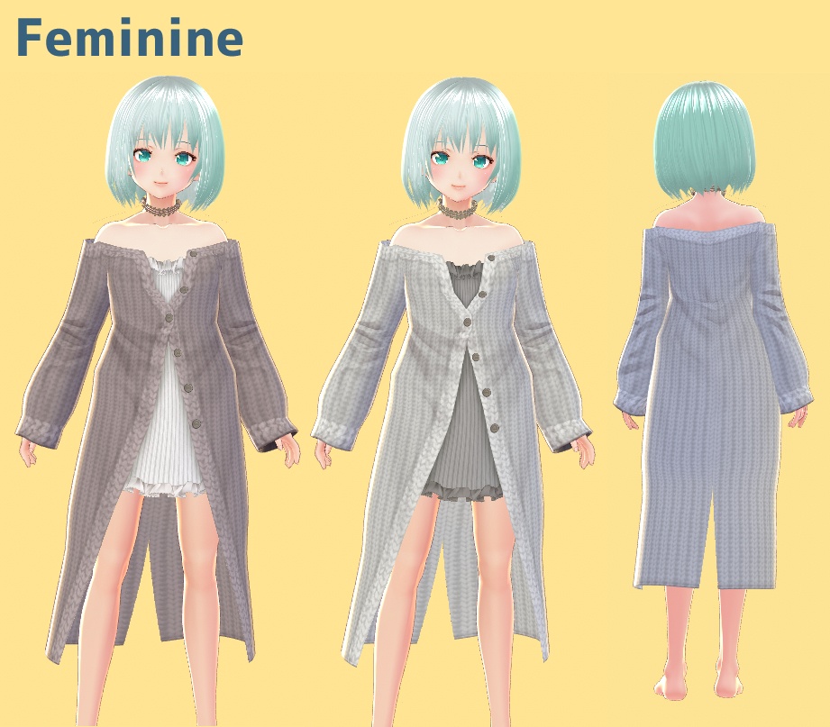 【VRoid用】ロングニットカーディガン【Long knit cardigan】