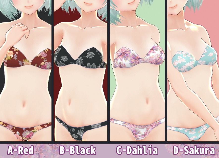 【VRoid用】フラワー水着【Flowered swimsuit】