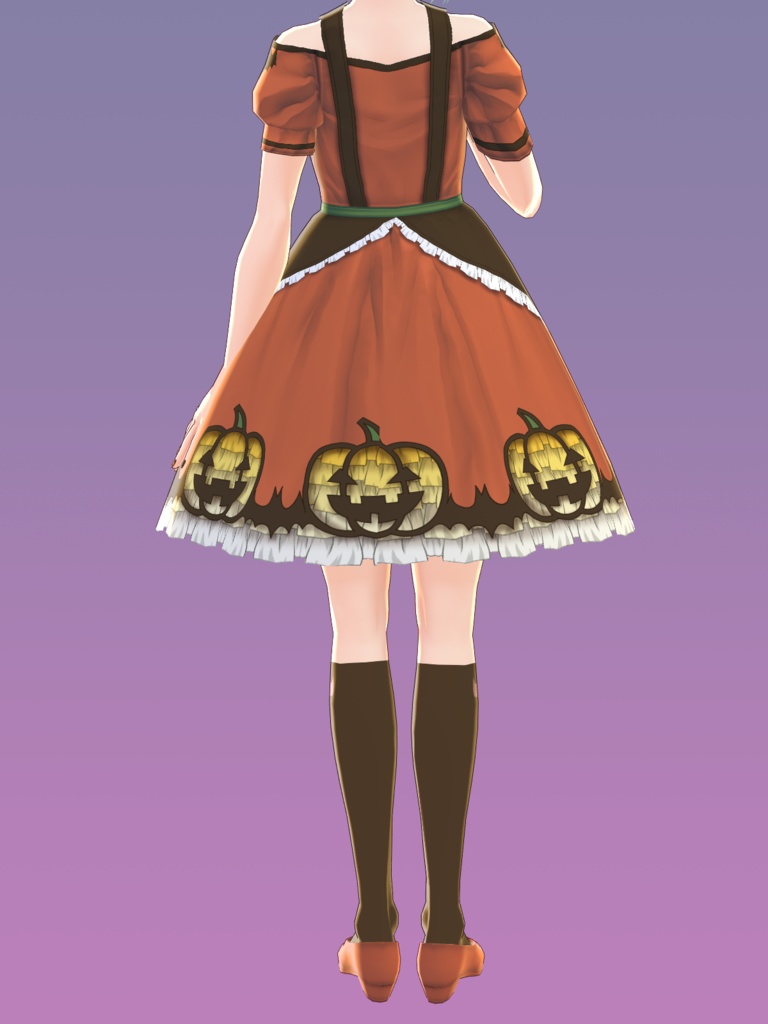 【VRoid用】ハロウィンエプロンドレス【Halloween apron dress】