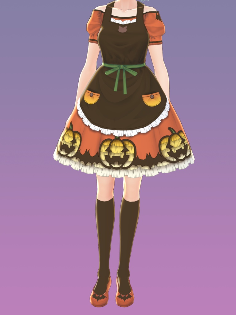 【VRoid用】ハロウィンエプロンドレス【Halloween apron dress】