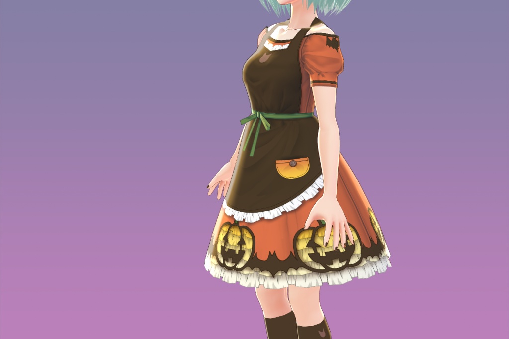 【VRoid用】ハロウィンエプロンドレス【Halloween apron dress】