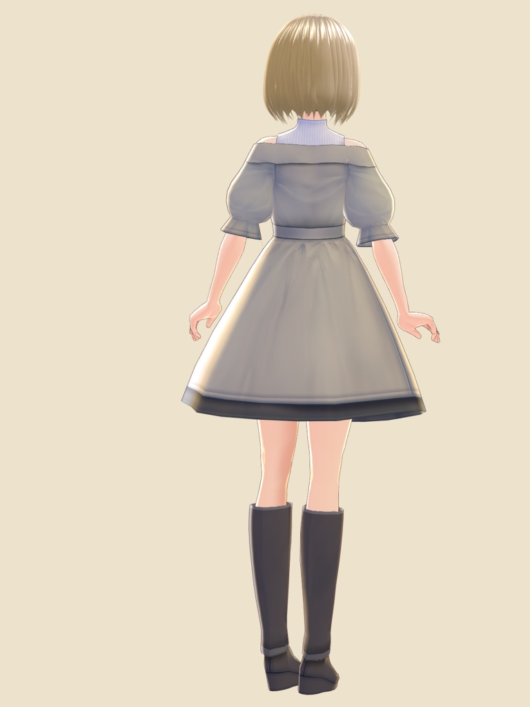 【VRoid用】肩出しトレンチ五分袖【Trench Coat】