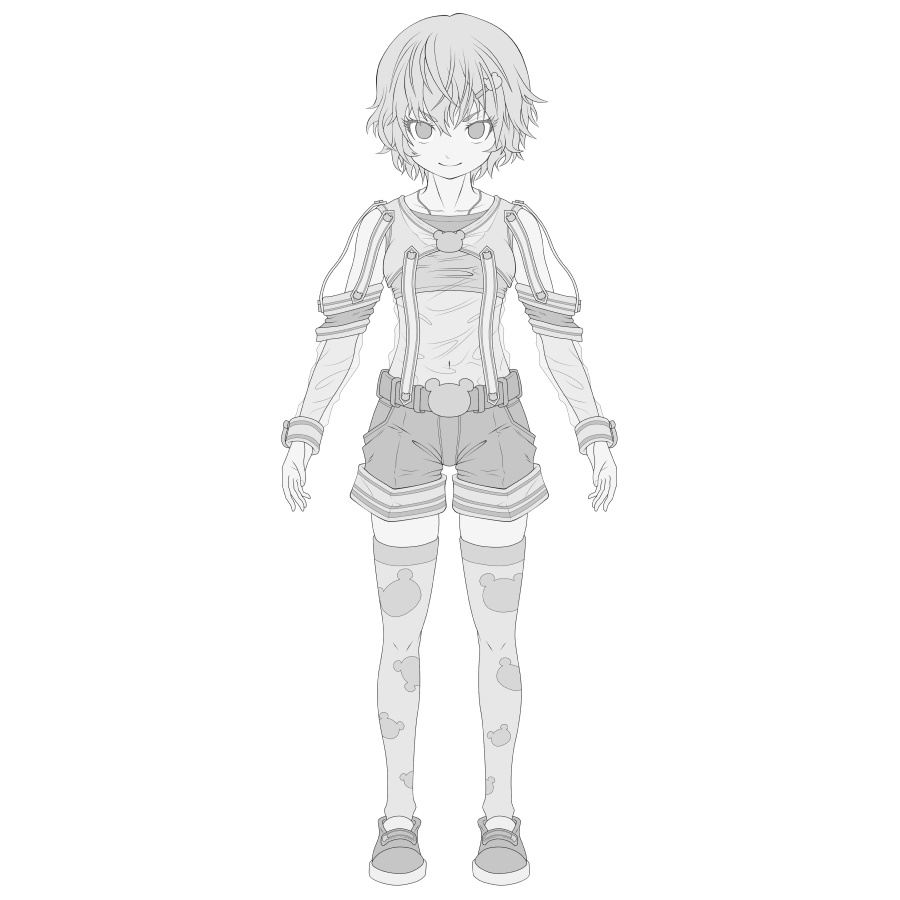 モデリング用下絵＋顏テクスチャーセット