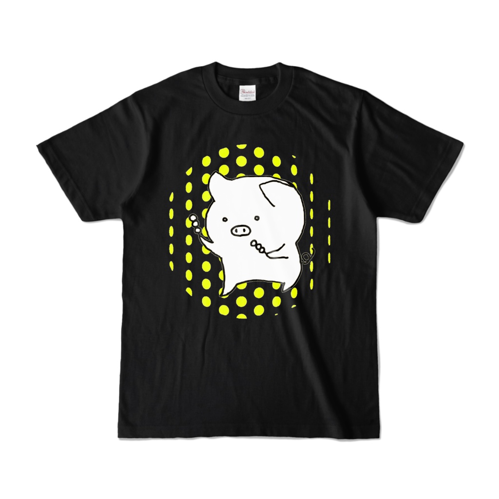 ぶたさん。Tシャツ🐽 杢グレー (濃色)🐽🐽ブラック (濃色)🐽【F】
