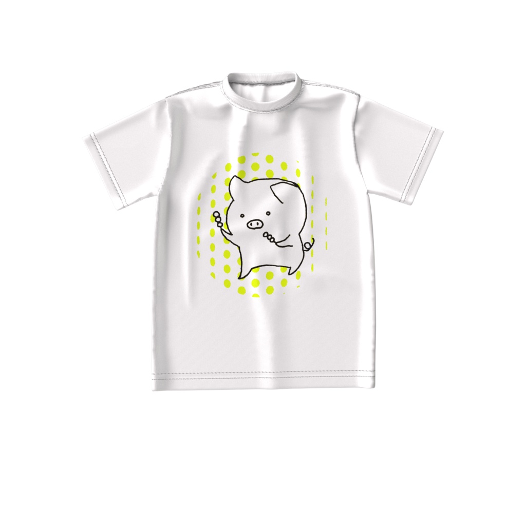 ぶたさん。Tシャツ🐽 白-BIG-🐽【F】