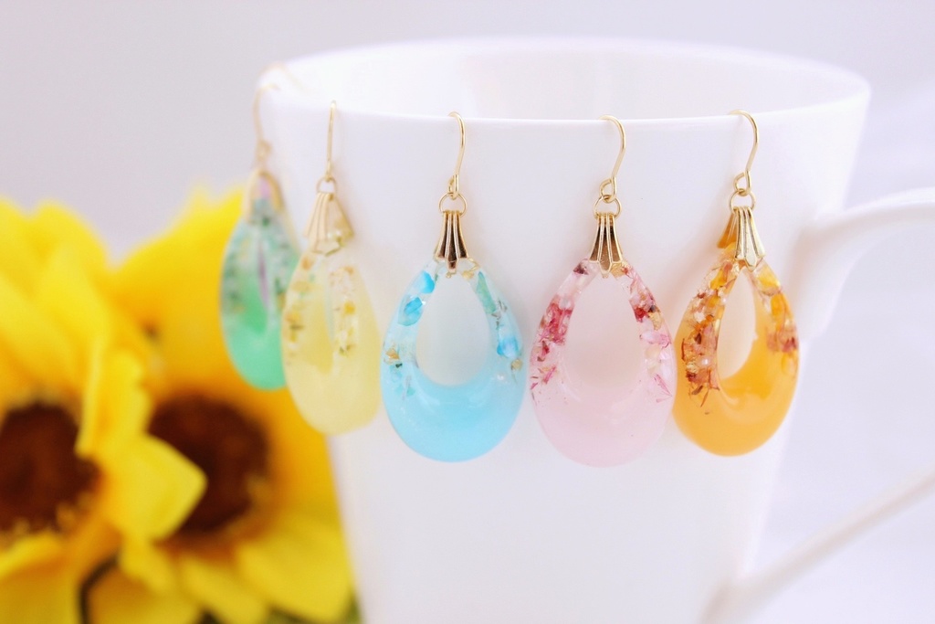 【A3!】劇団員イメージ ドライフラワーの雫ピアス・イヤリング