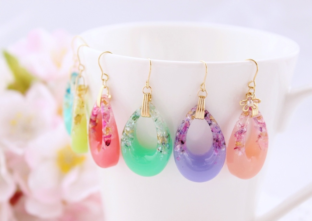 【A3!】劇団員イメージ ドライフラワーの雫ピアス・イヤリング