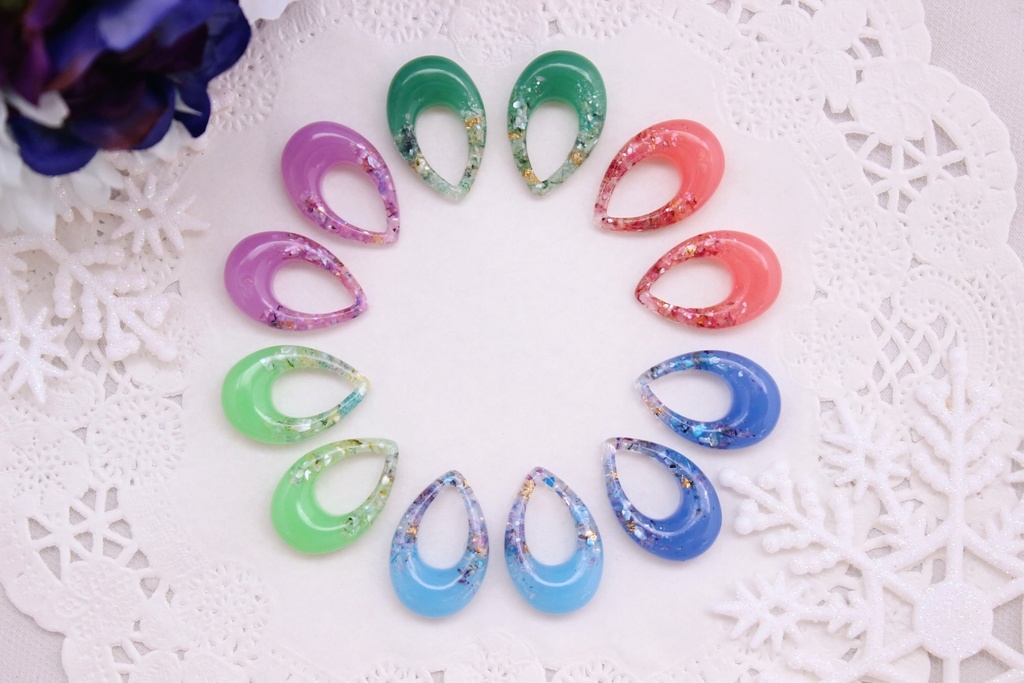 【A3!】劇団員イメージ ドライフラワーの雫ピアス・イヤリング