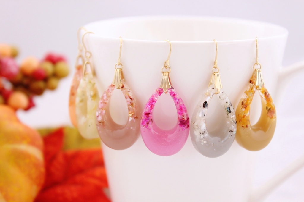 【A3!】劇団員イメージ ドライフラワーの雫ピアス・イヤリング