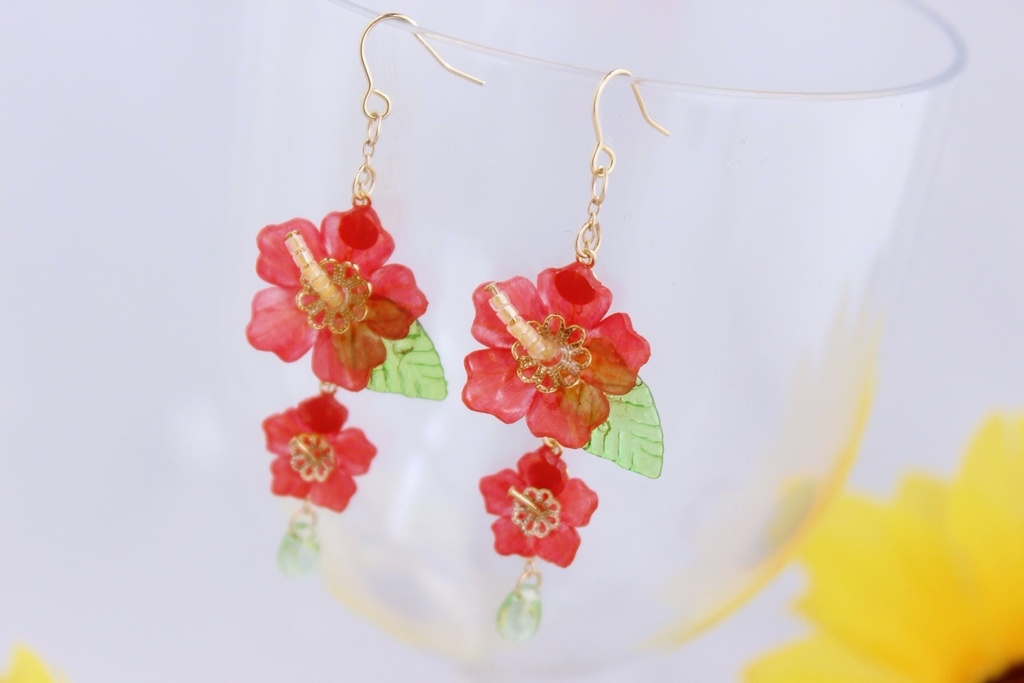 【A3!】三好一成モチーフフラワーピアス・イヤリング、ネックレス