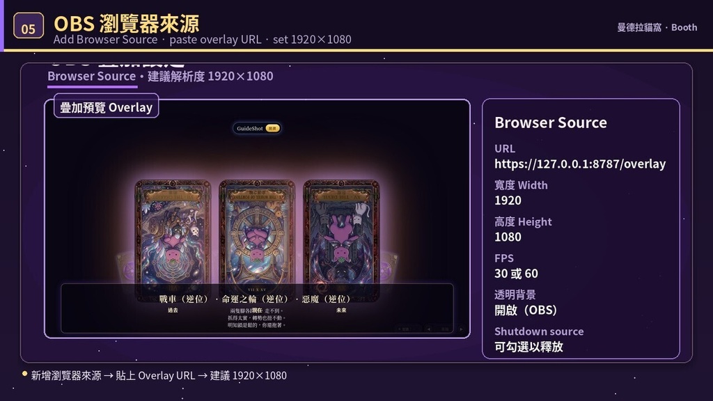 個人卡牌收藏/塔羅抽卡工具(Twitch 頻道點數+OBS 疊加)懶人包 Personal Card Collection / Tarot Draw — Twitch Channel Points + OBS Overlay (Windows Quick Pack)