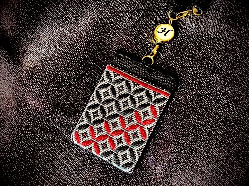 刺繍パスケース「七宝」