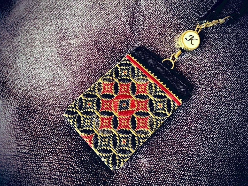 刺繍パスケース「七宝」