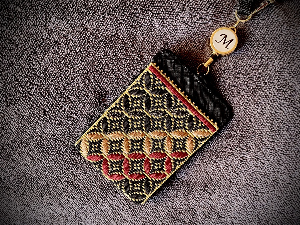 刺繍パスケース「七宝」