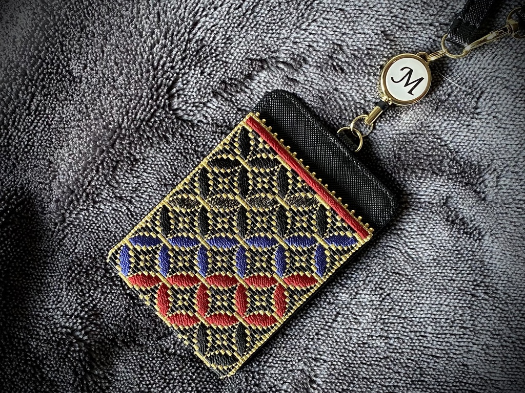 刺繍パスケース「七宝」