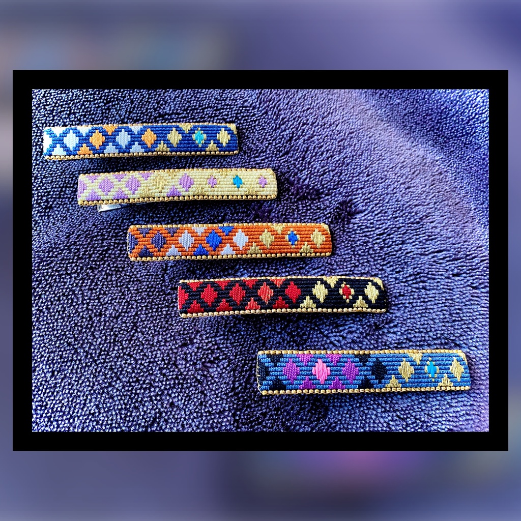 絽刺し刺繍ヘアクリップ