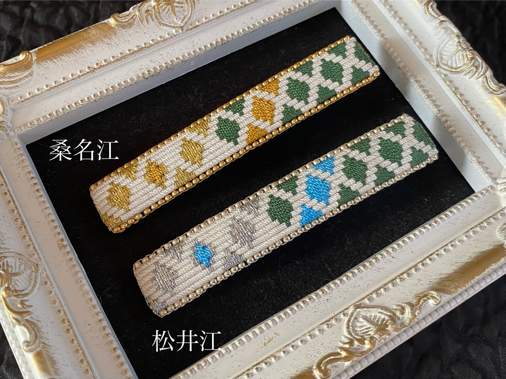 絽刺し刺繍ヘアクリップ