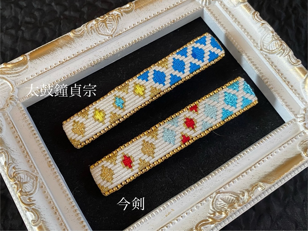 絽刺し刺繍ヘアクリップ