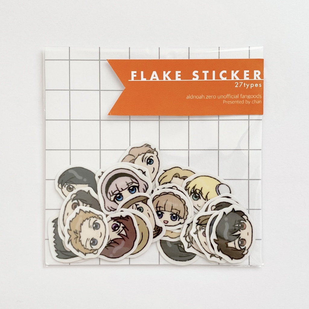 ミニキャラフレークステッカー