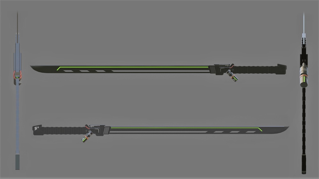 【VRChat想定】サイバー刀 3Dモデル