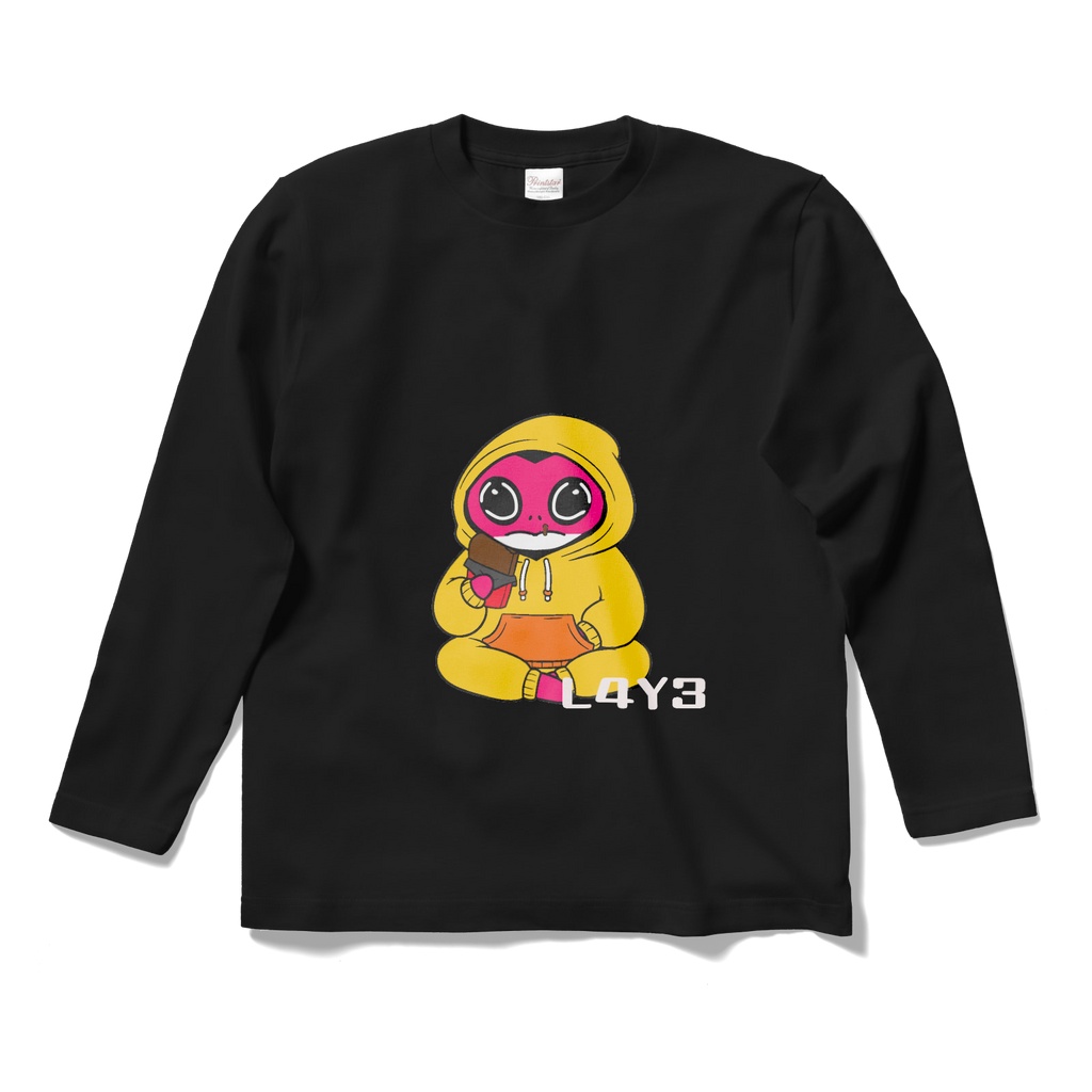 L4Y3 オリジナルキャラクター　ロングスリーブTシャツ - ブラック