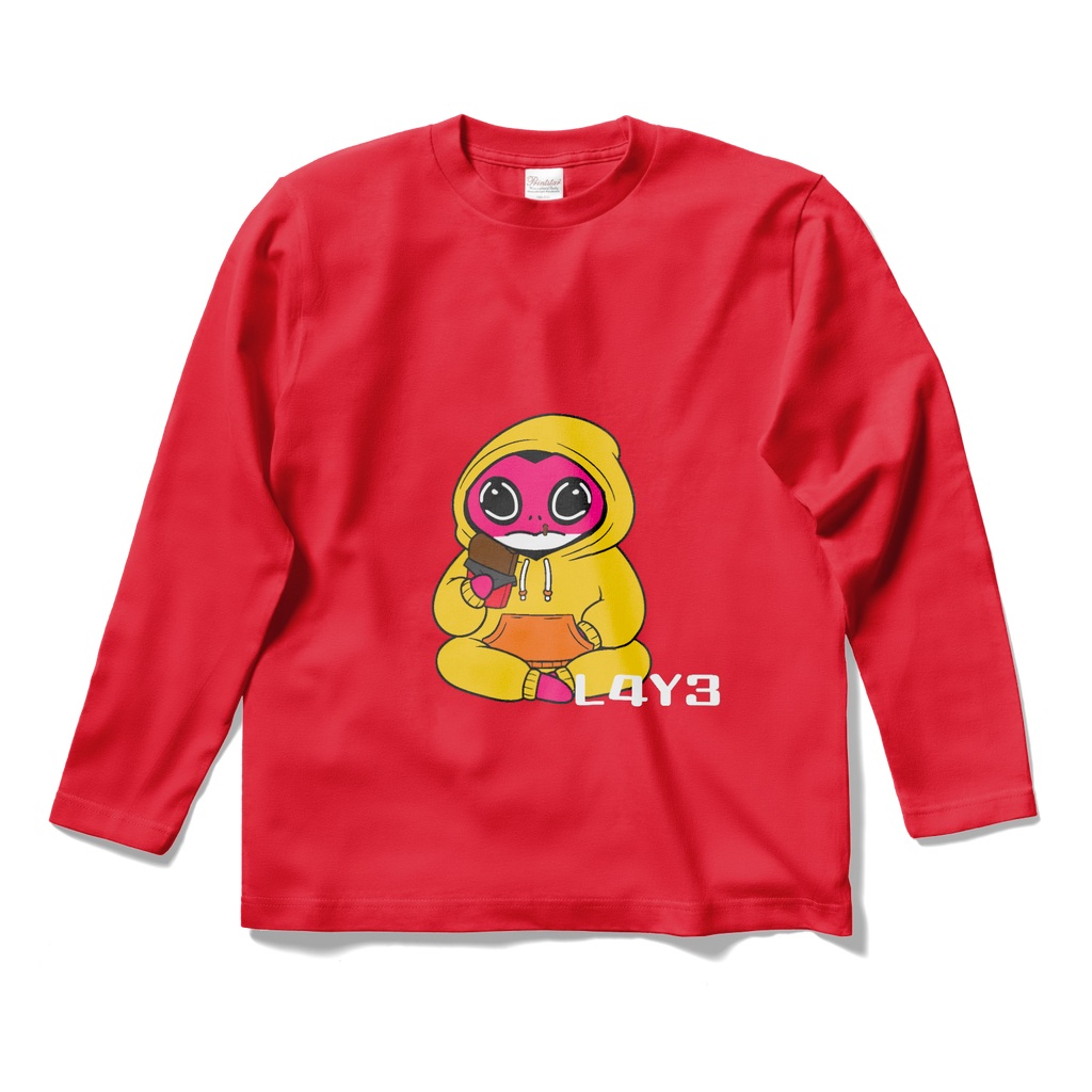 L4Y3 オリジナルキャラクター　ロングスリーブTシャツ - レッド