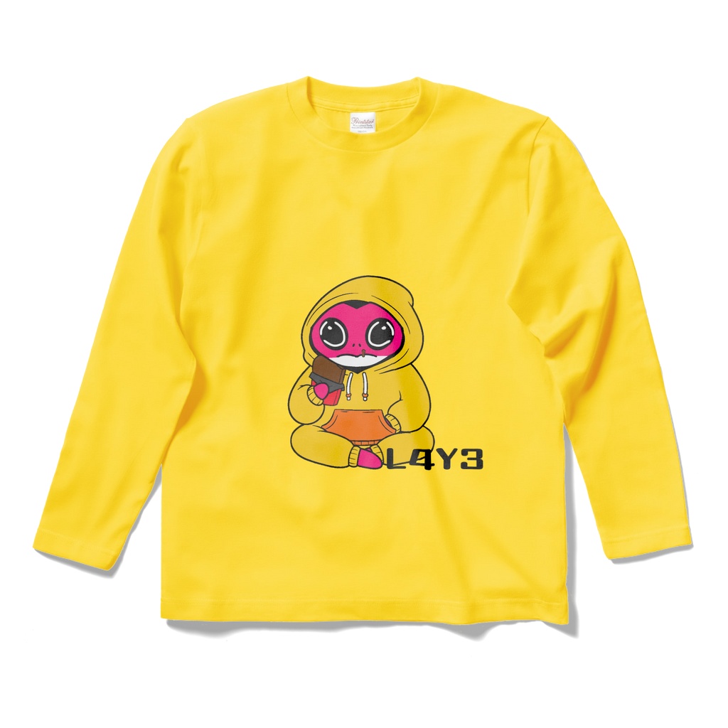 L4Y3 オリジナルキャラクター　ロングスリーブTシャツ - イエロー