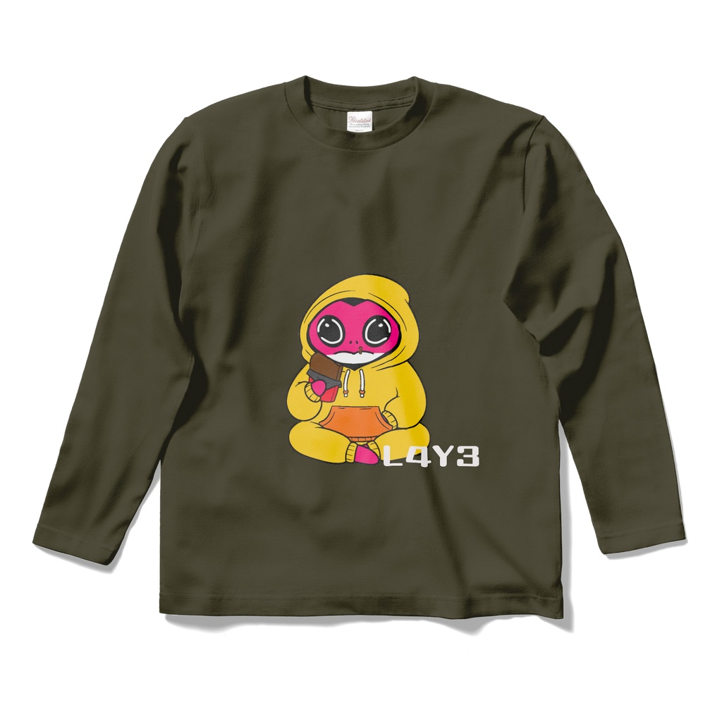 L4Y3 オリジナルキャラクター　ロングスリーブTシャツ - アーミーグリーン