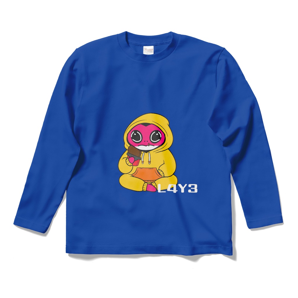L4Y3 オリジナルキャラクター　ロングスリーブTシャツ - ロイヤルブルー