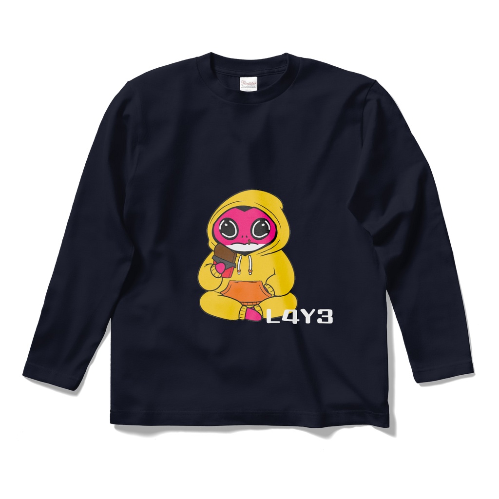 L4Y3 オリジナルキャラクター　ロングスリーブTシャツ - ネイビー