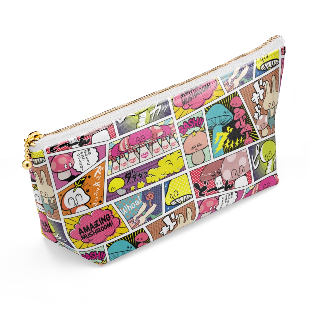 きのこ漫画柄ポーチ