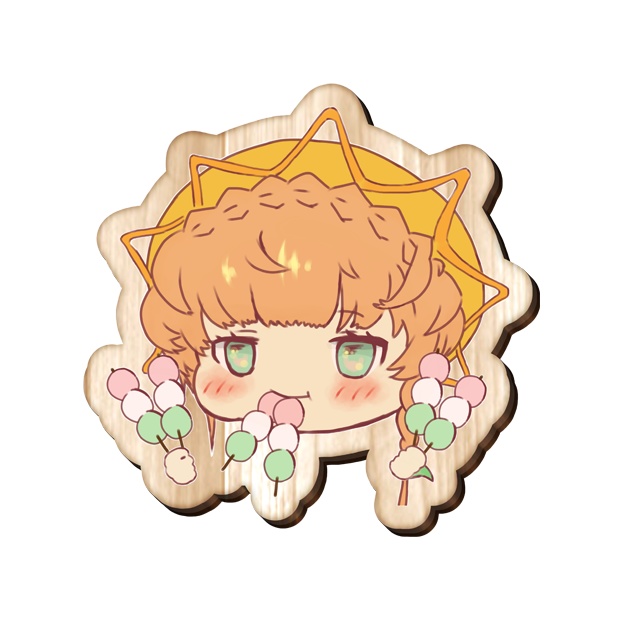 木製クリップバッジ　ゴッホちゃん（お団子）