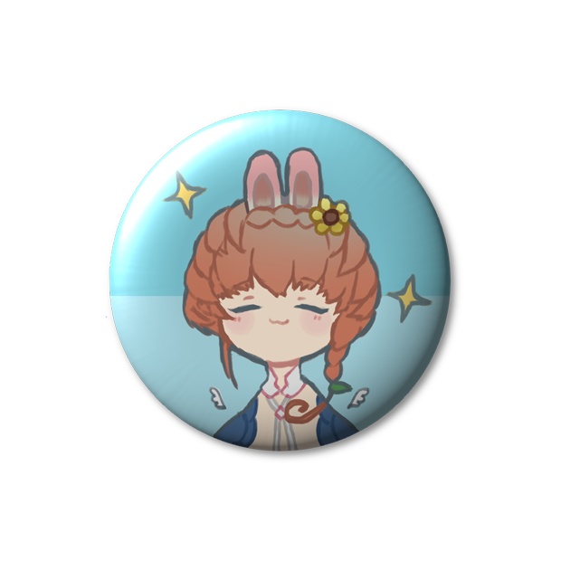 缶バッジ　ゴッホちゃん（うさぎスカイ）