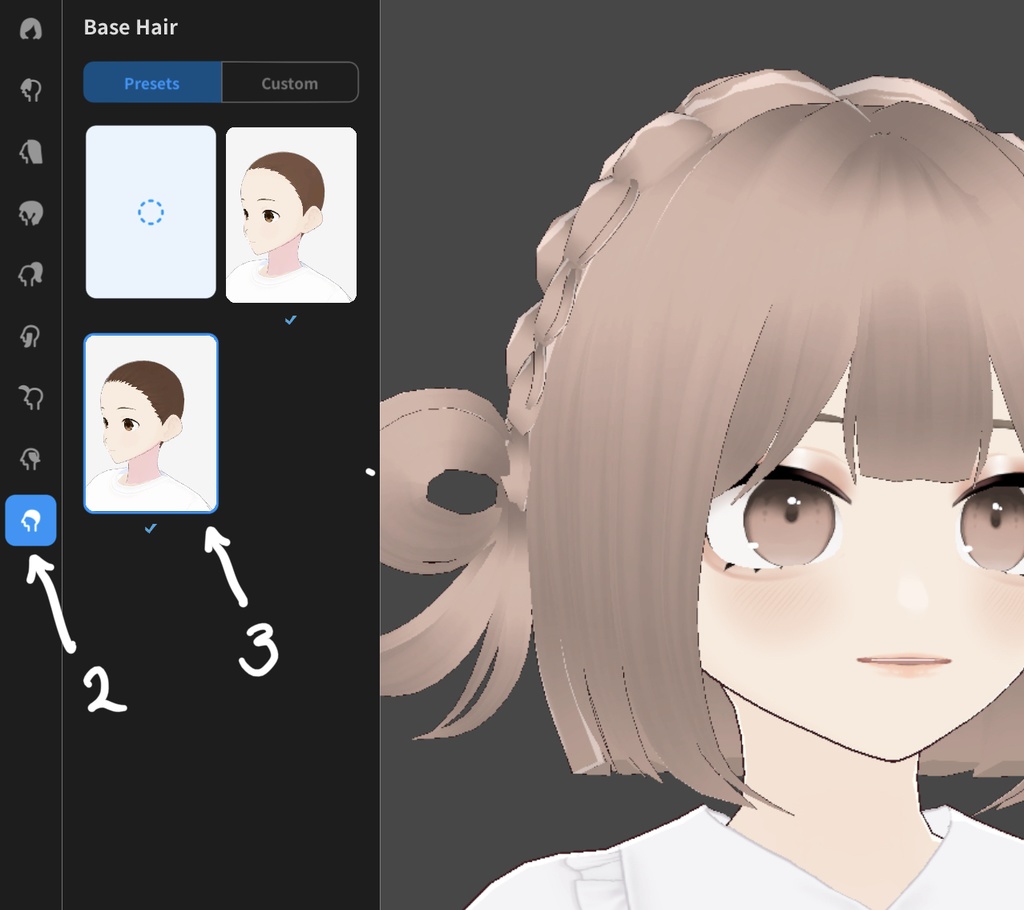 VRoid Hair Preset ヘアプリセット | 三つ編みお団子