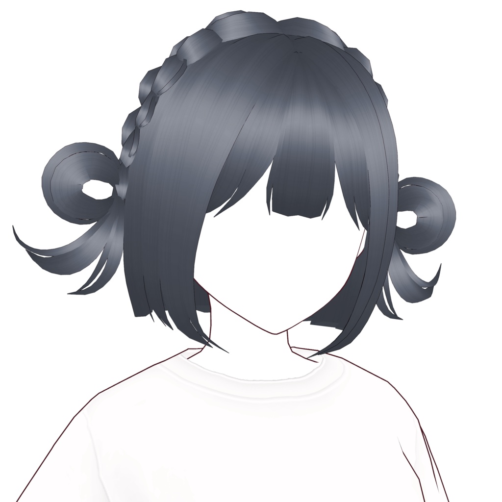 VRoid Hair Preset ヘアプリセット | 三つ編みお団子