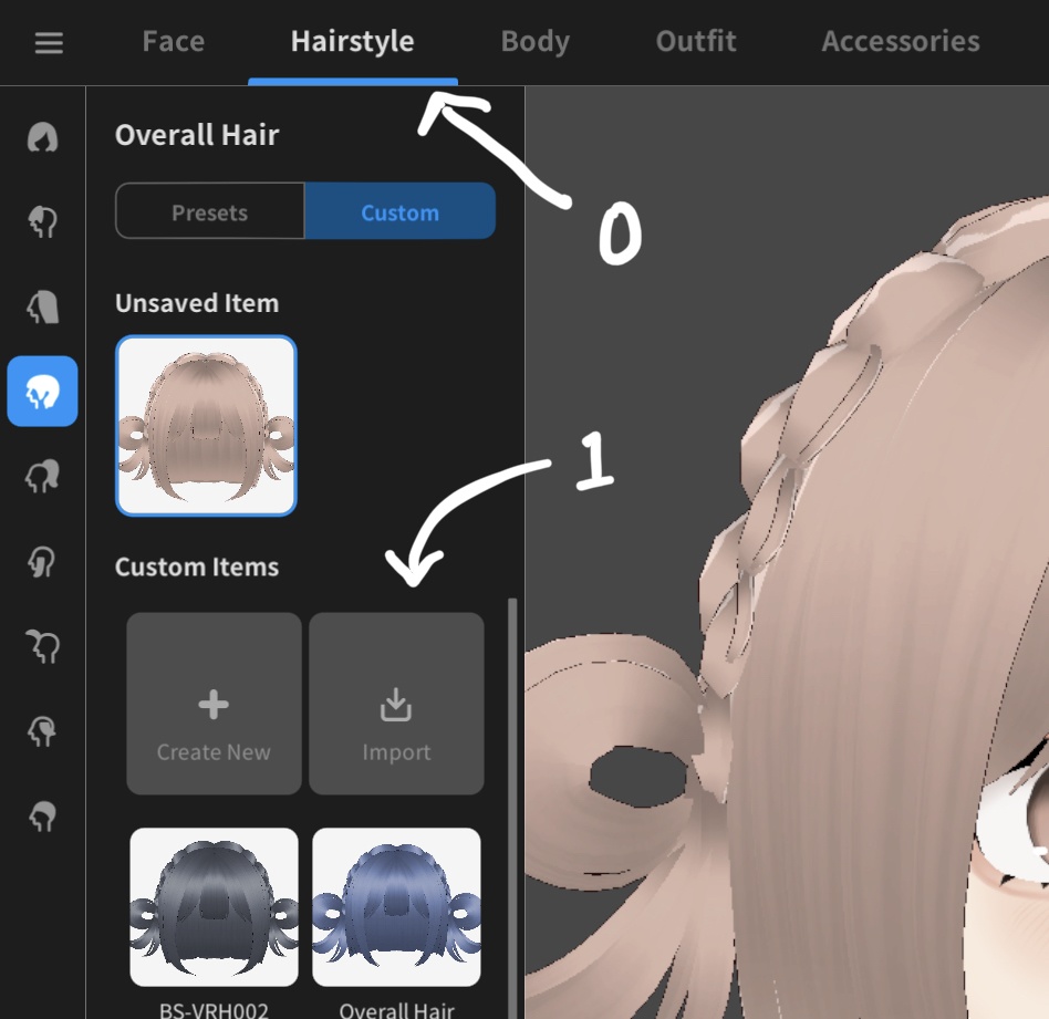 VRoid Hair Preset ヘアプリセット | 三つ編みお団子