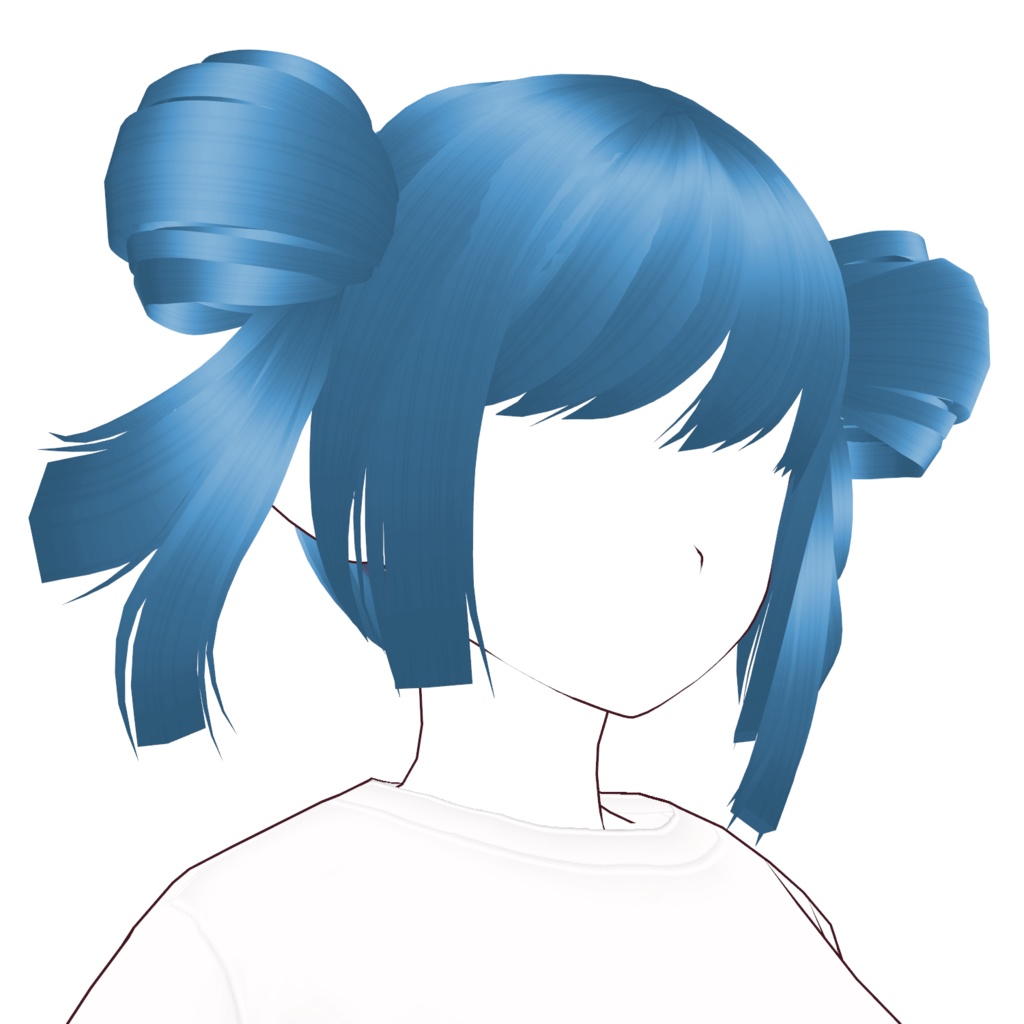 Belan Shop - VRoid ヘアプリセット、ショートヘア、2つのお団子、ツインテール || VRoid Hair preset, short hair, two buns, twintails