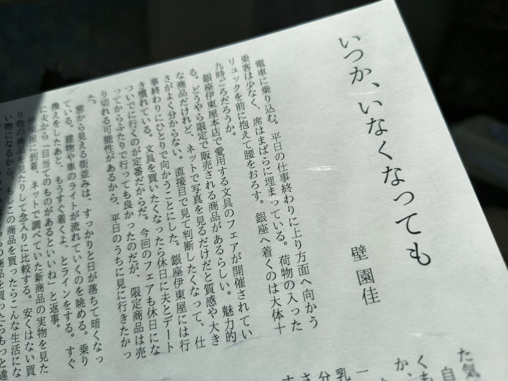 【単品】エッセイペーパー『いつか、いなくなっても』『ふたりだけの光』