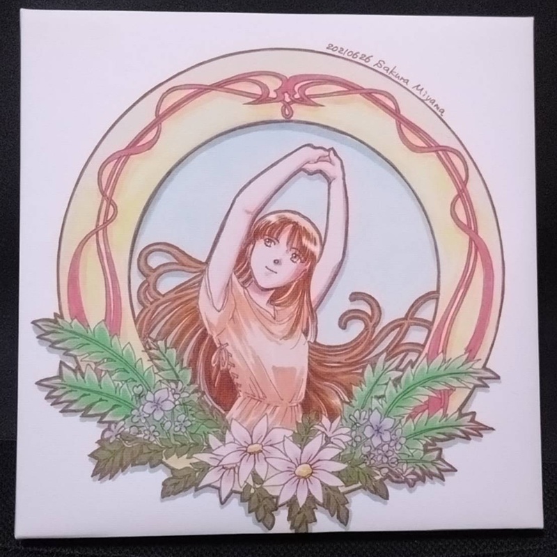 キャンバスアート「花枠・深呼吸」