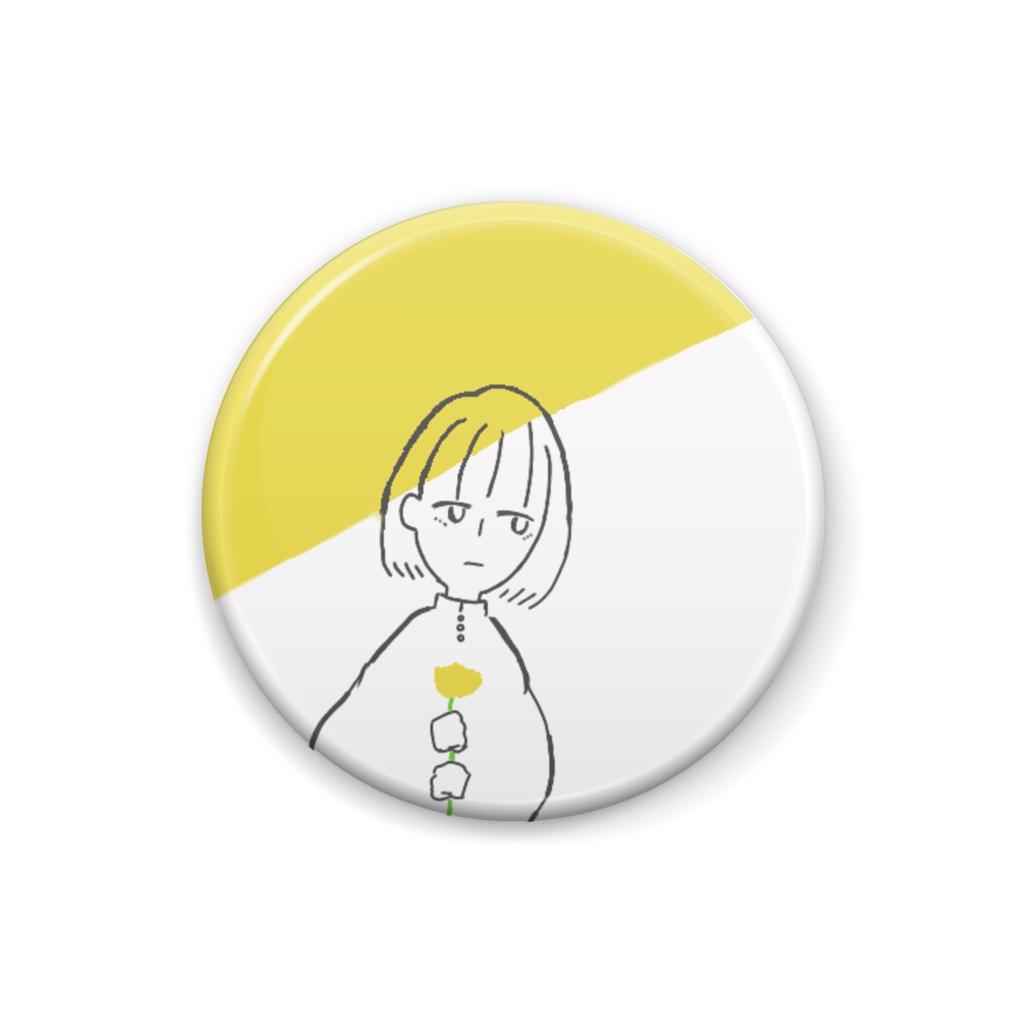 おんなのことおはなバッジyellow