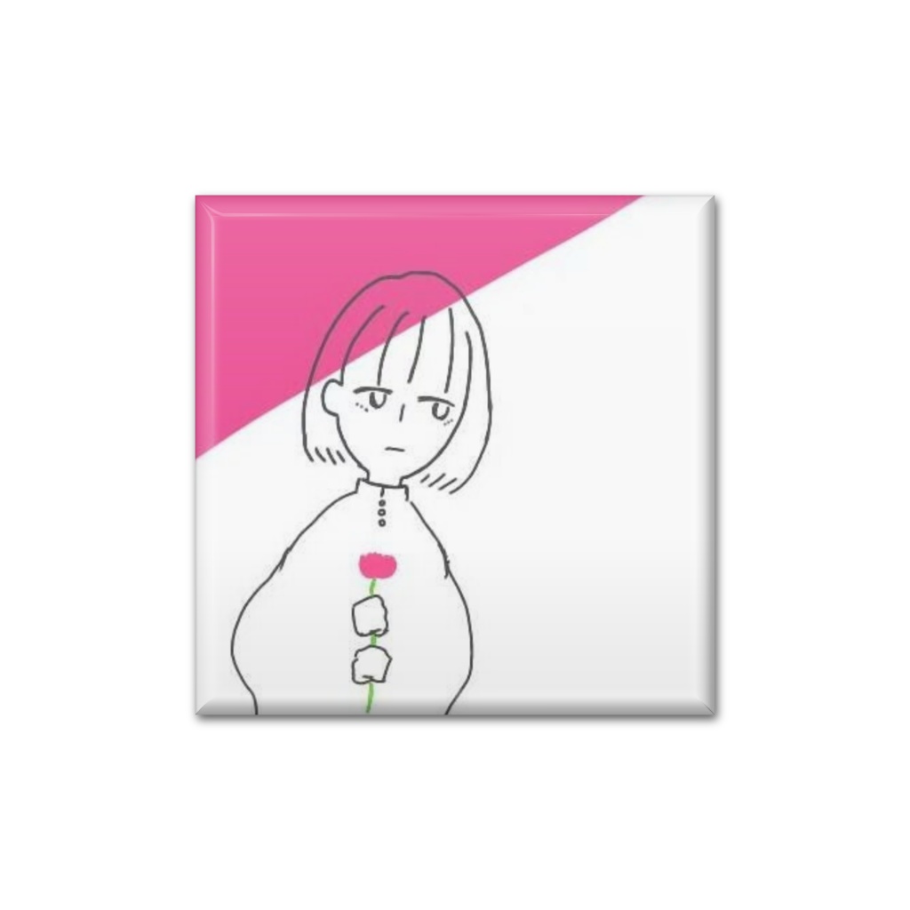 おんなのことおはなバッジpink