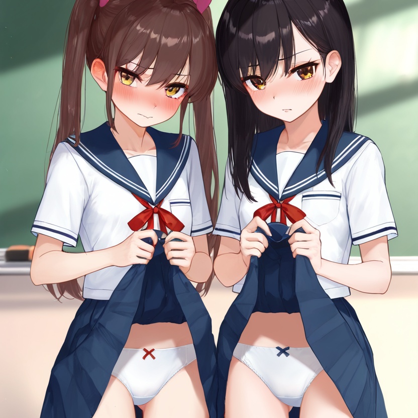 2人で服装チェック