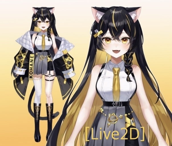 [Live2D] 黒猫の黄色い女の子 