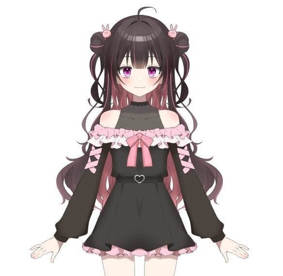 [Live2D] ピンクの黒人の女の子 