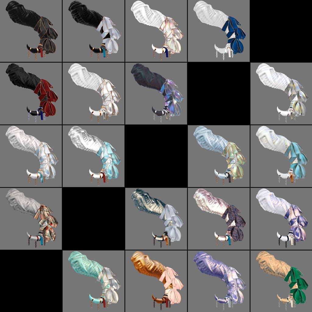 〈揺れ感ばっちり〉もりもりリボンのツノ〈for VRChat〉