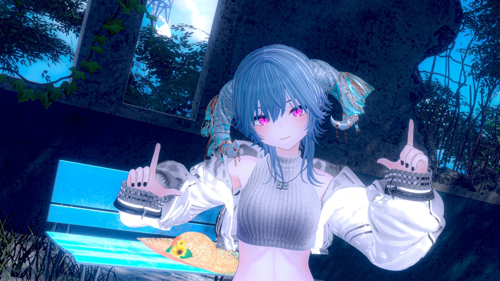 〈揺れ感ばっちり〉もりもりリボンのツノ〈for VRChat〉