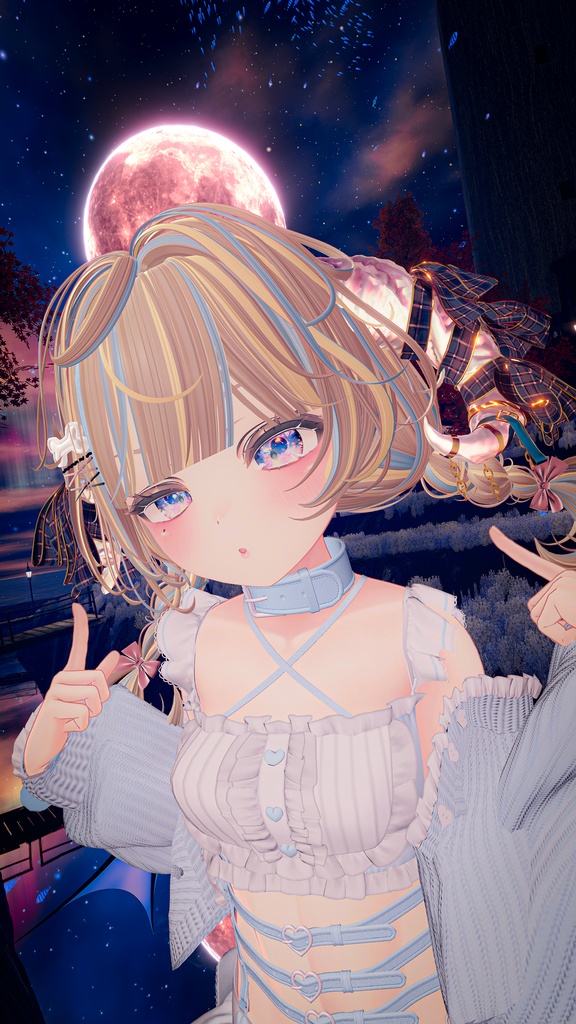 〈揺れ感ばっちり〉もりもりリボンのツノ〈for VRChat〉