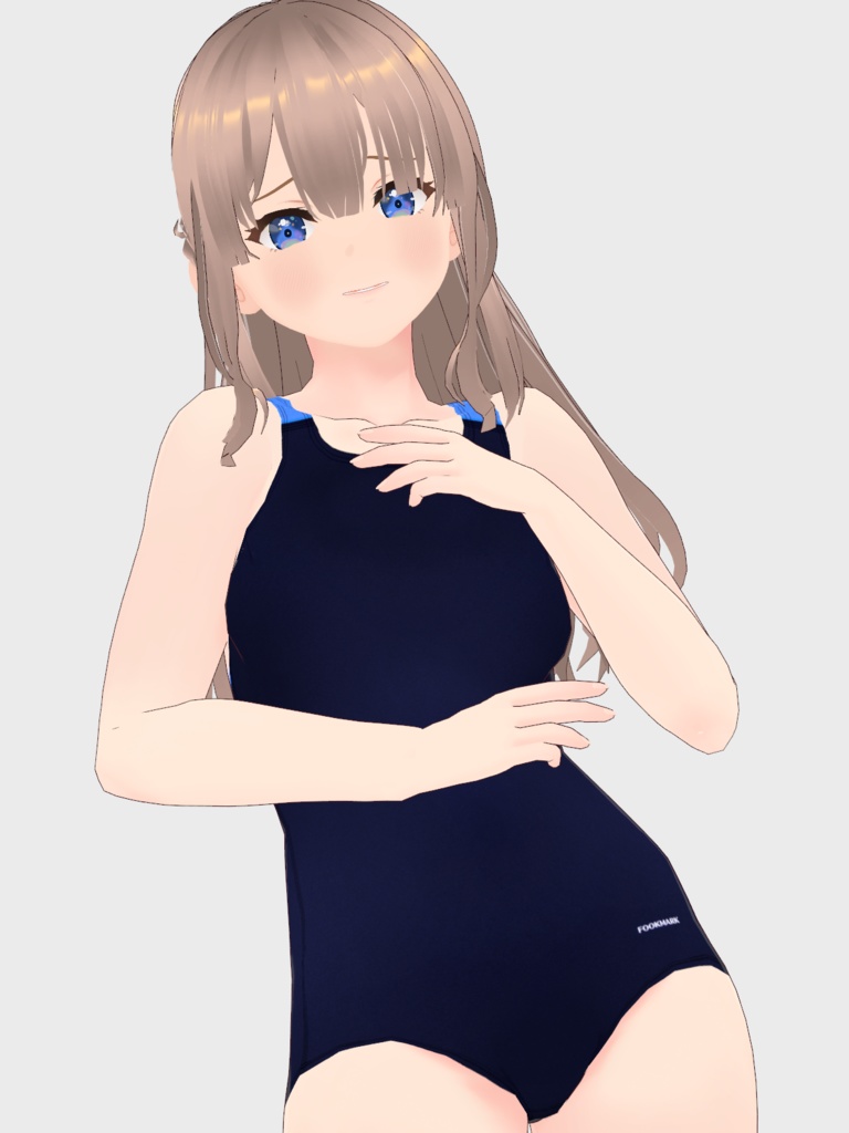 【VRoid】アクアでラインなスクール水着