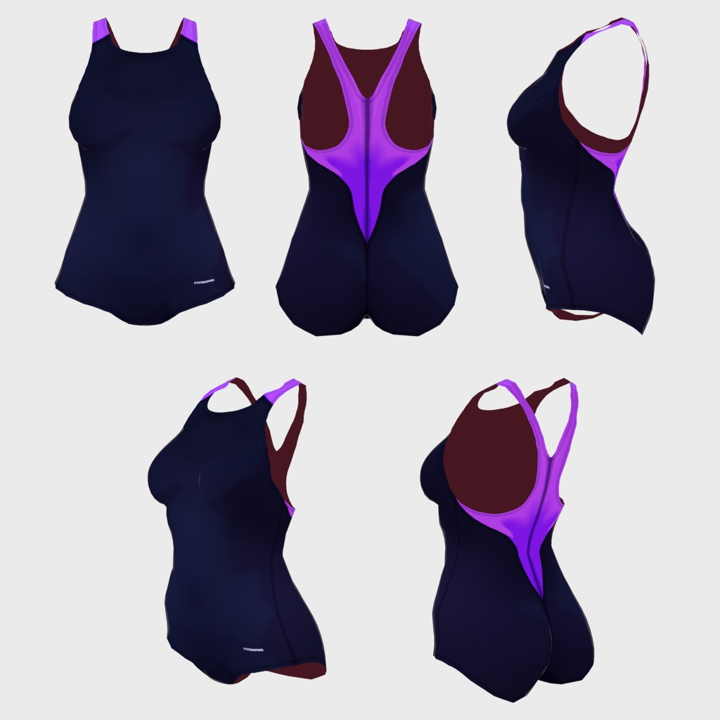 【VRoid】アクアでラインなスクール水着