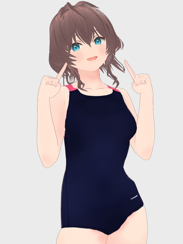 【VRoid】アクアでラインなスクール水着